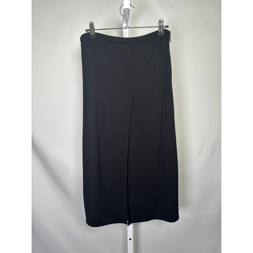 DKNY Women's Skirt, Black, Size S, Cotton, Front & Back Slit midi pre owned